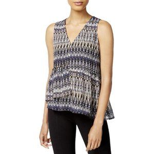 kensie Asymmetrical Peplum Shell in Tusk Combo, Size XS Retail $59.00